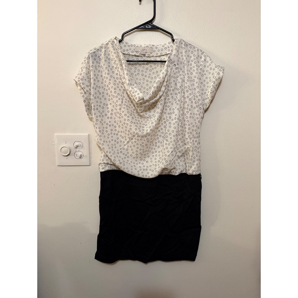 Ann Taylor LOFT Circle Dot Mini Dress Size 0 Runs Big